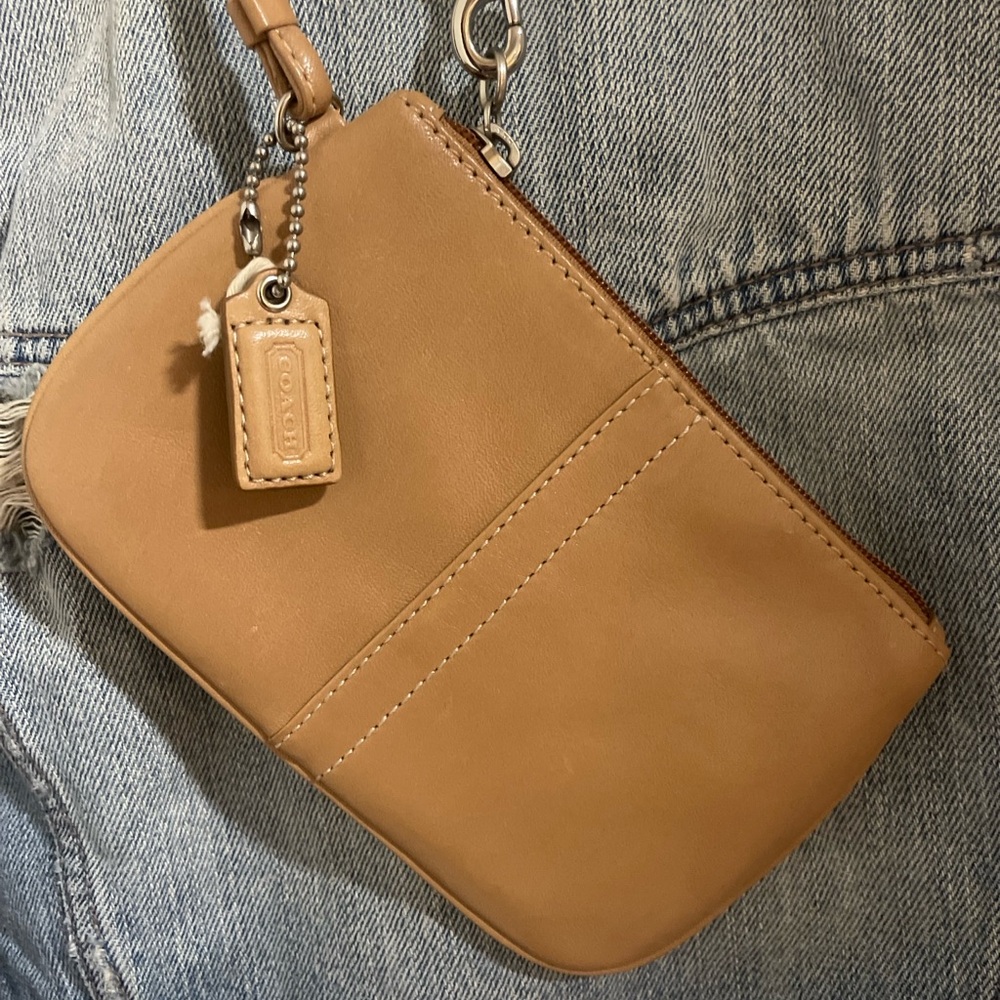 Coach Tan Leather Wristlet
